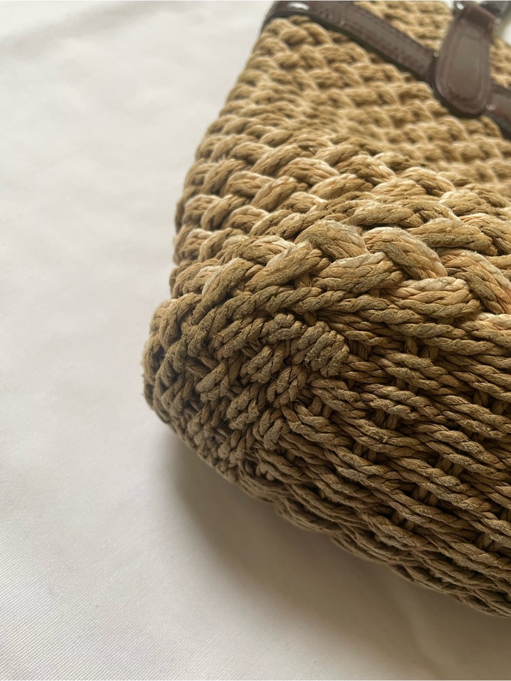 Brighton woven straw and leather trim shoulder purse - Picture 4 of 15
